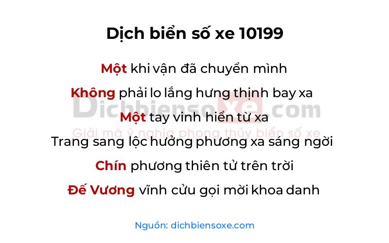 Dịch thơ biển số 10199