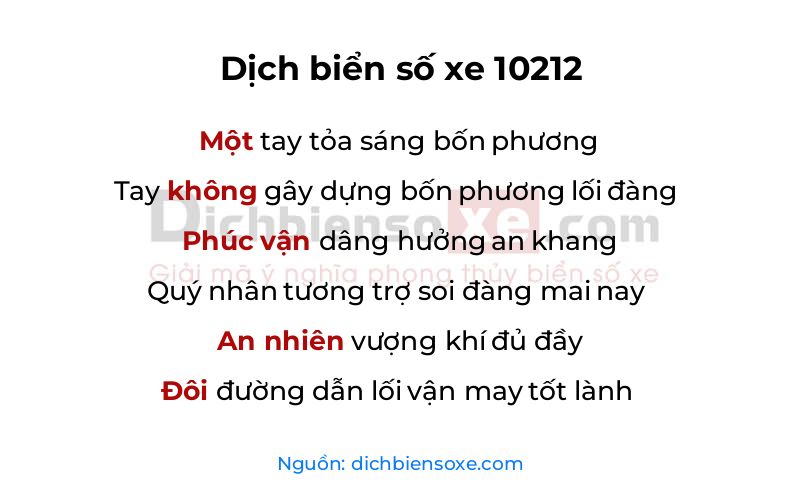Dịch thơ biển số 10212