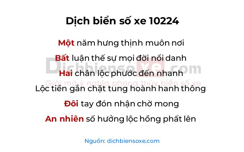 Dịch thơ biển số 10224