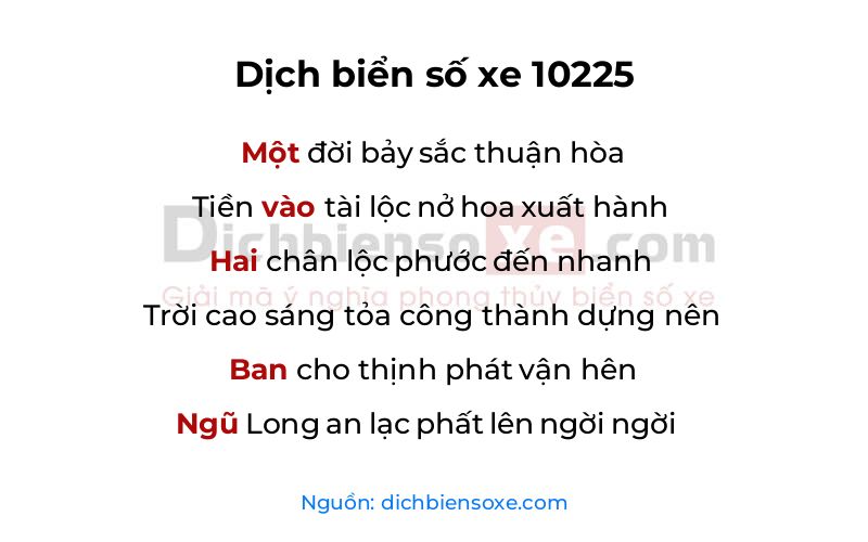 Dịch thơ biển số 10225