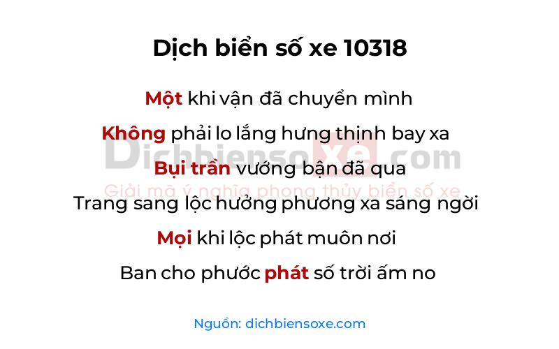 Dịch thơ biển số 10318