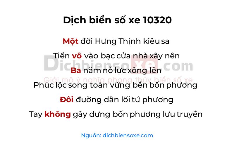 Dịch thơ biển số 10320