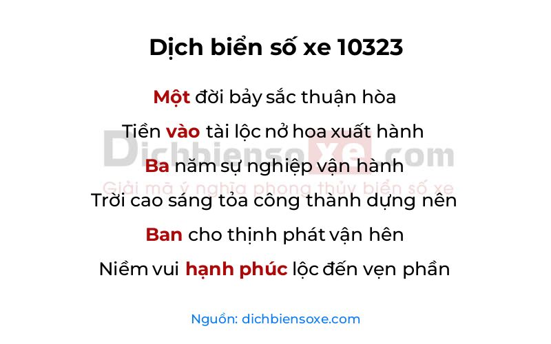 Dịch thơ biển số 10323
