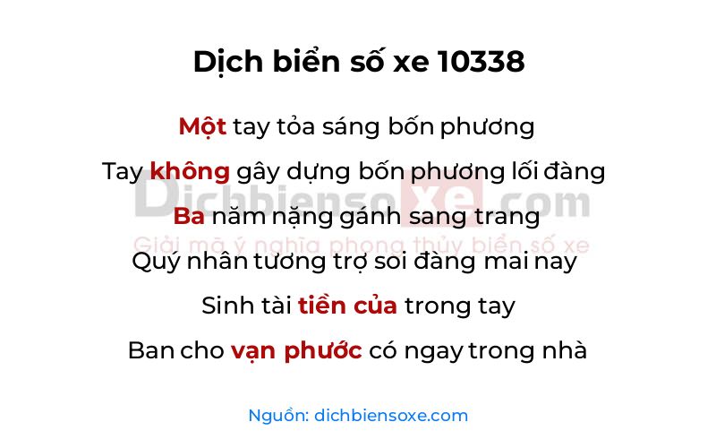 Dịch thơ biển số 10338