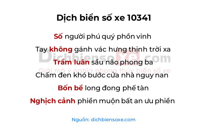 Dịch thơ biển số 10341