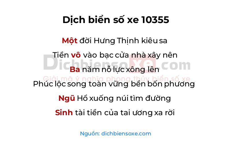 Dịch thơ biển số 10355