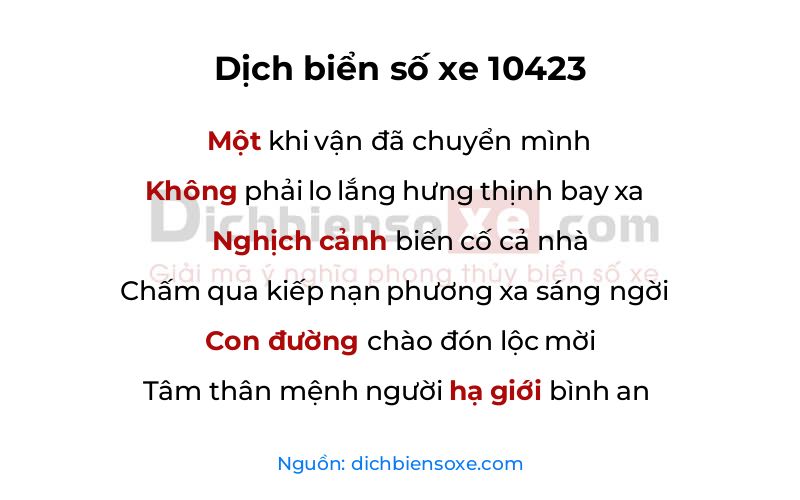 Dịch thơ biển số 10423