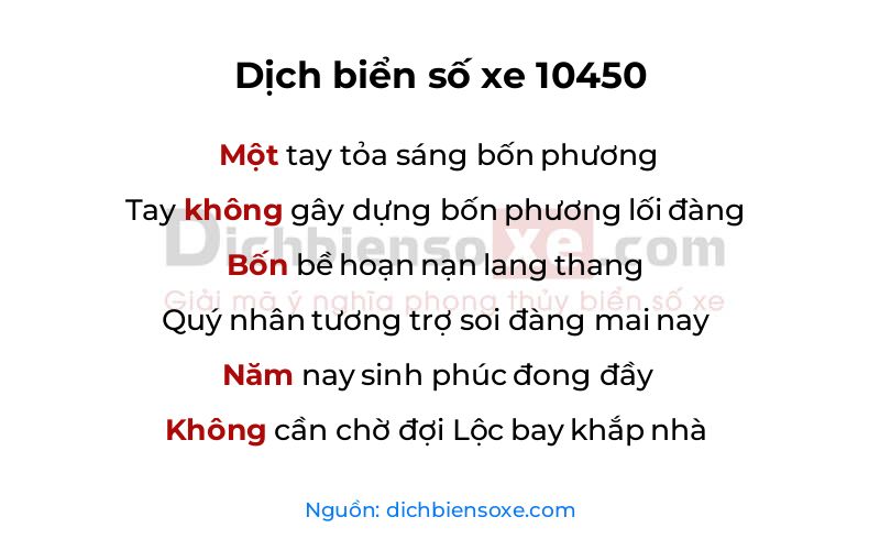 Dịch thơ biển số 10450