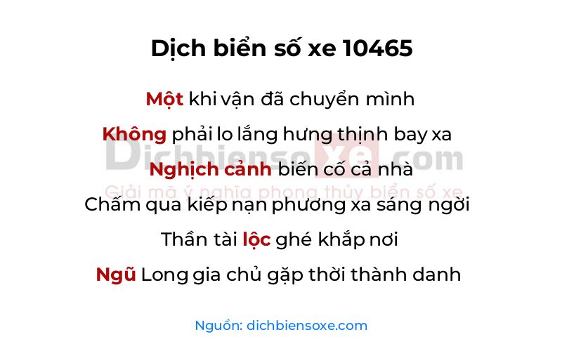 Dịch thơ biển số 10465