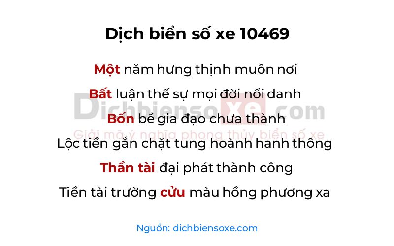 Dịch thơ biển số 10469