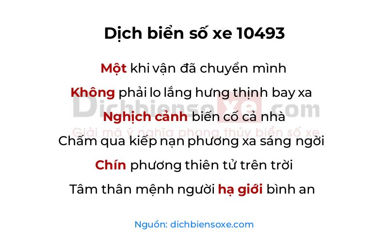 Dịch thơ biển số 10493