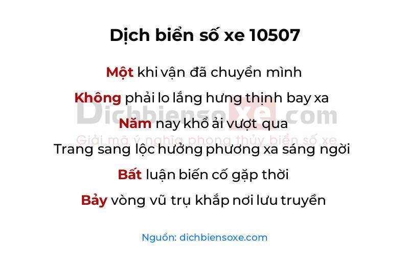 Dịch thơ biển số 10507