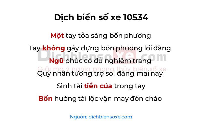Dịch thơ biển số 10534