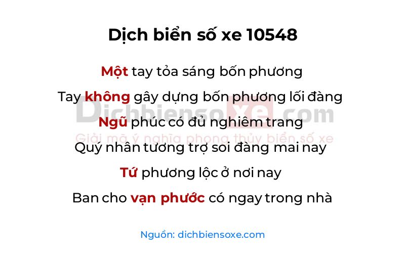 Dịch thơ biển số 10548