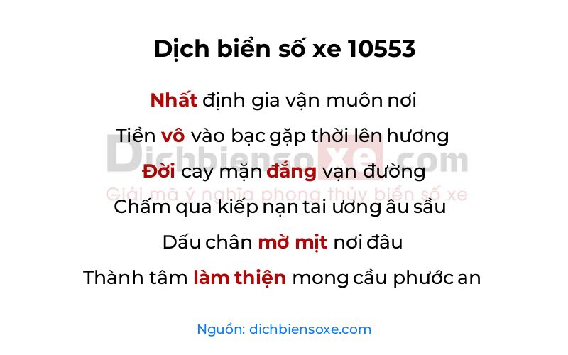 Dịch thơ biển số 10553