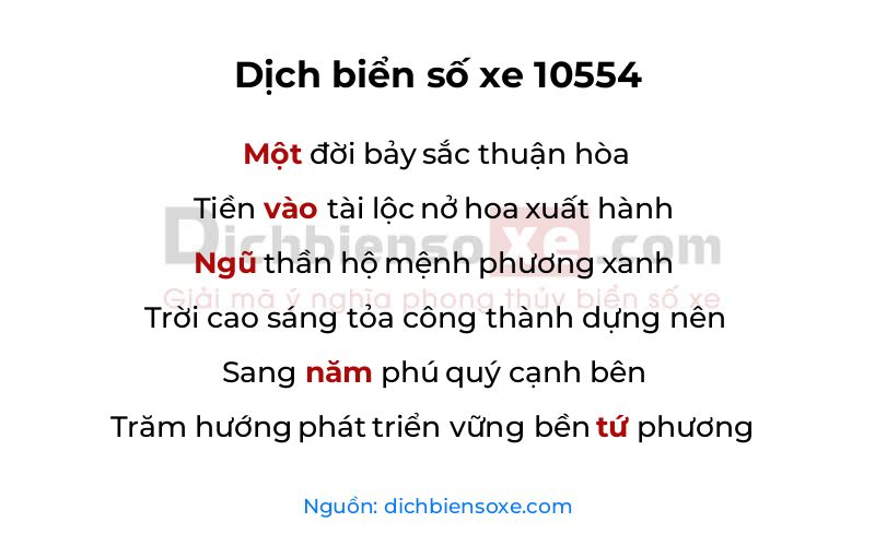 Dịch thơ biển số 10554