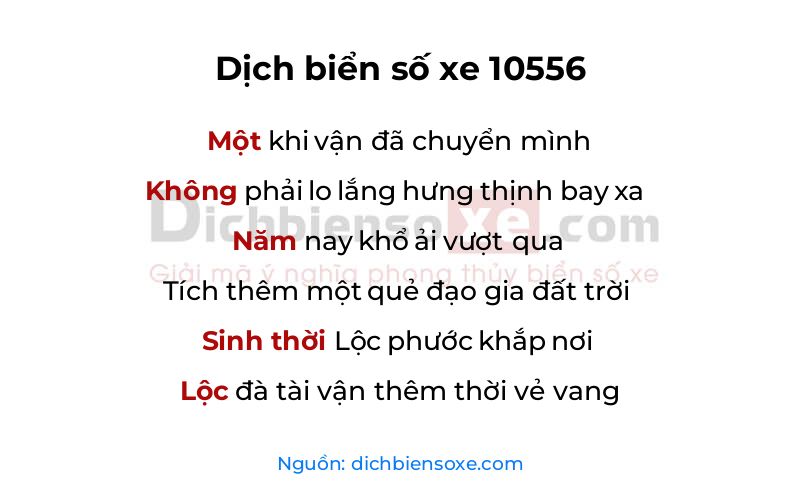 Dịch thơ biển số 10556