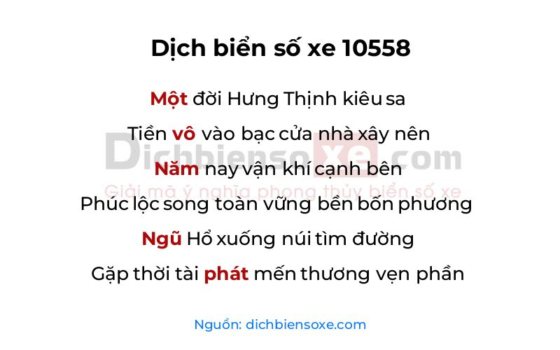 Dịch thơ biển số 10558