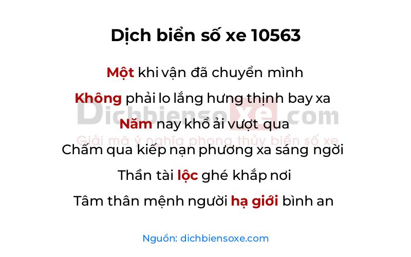 Dịch thơ biển số 10563