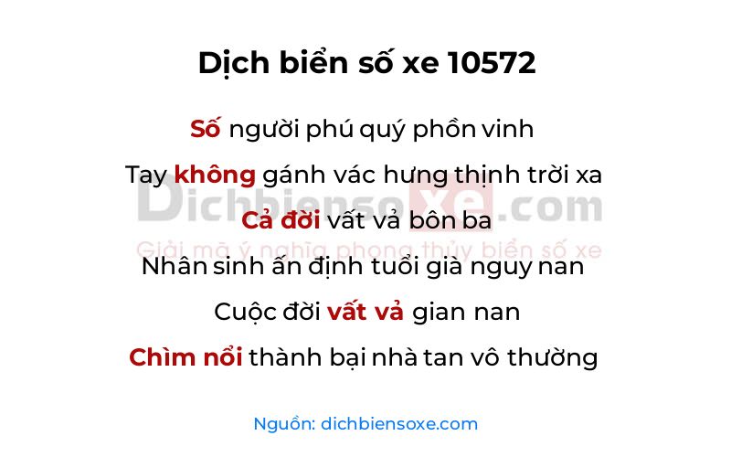 Dịch thơ biển số 10572