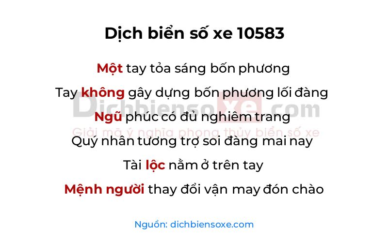Dịch thơ biển số 10583