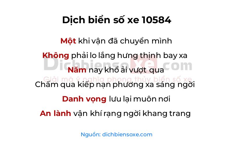 Dịch thơ biển số 10584