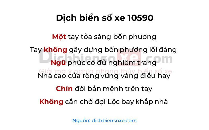 Dịch thơ biển số 10590