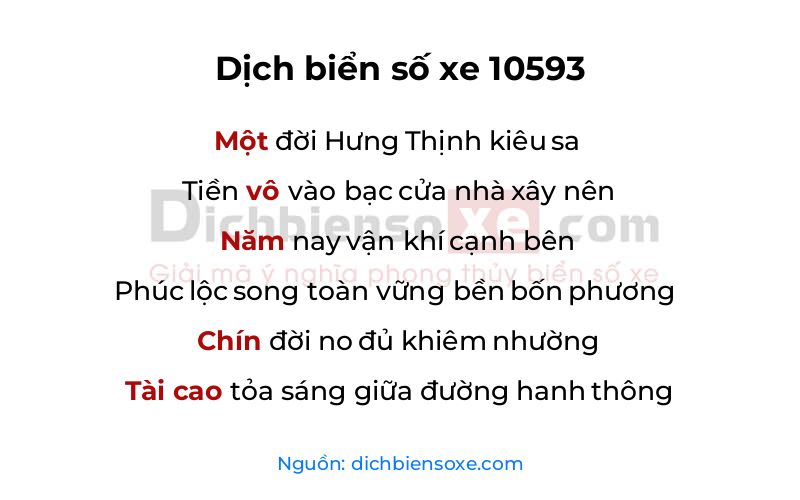 Dịch thơ biển số 10593