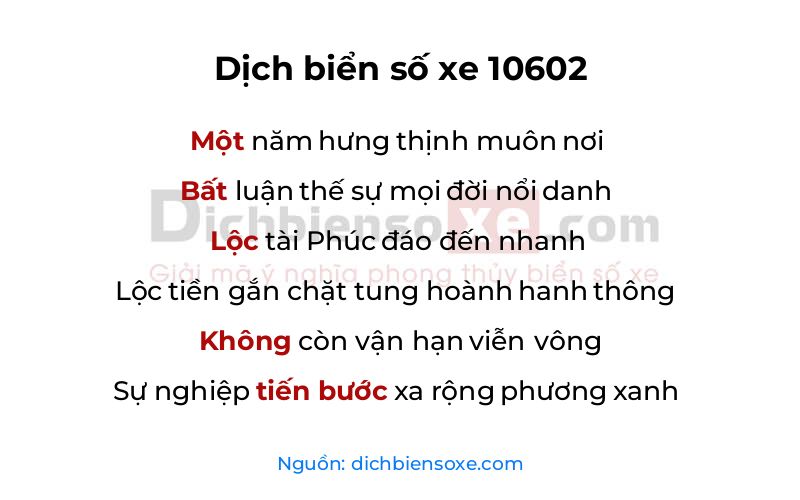Dịch thơ biển số 10602