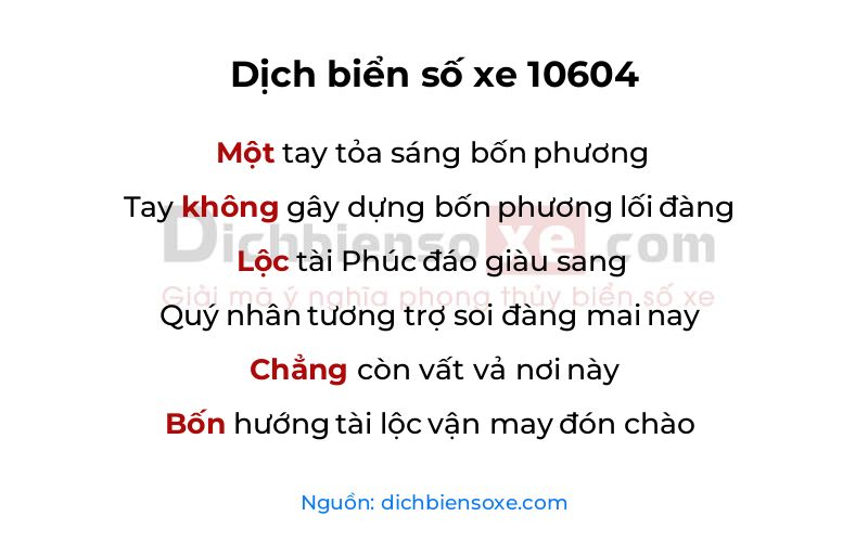 Dịch thơ biển số 10604