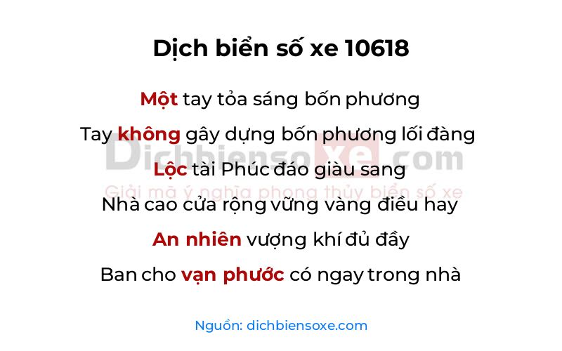 Dịch thơ biển số 10618