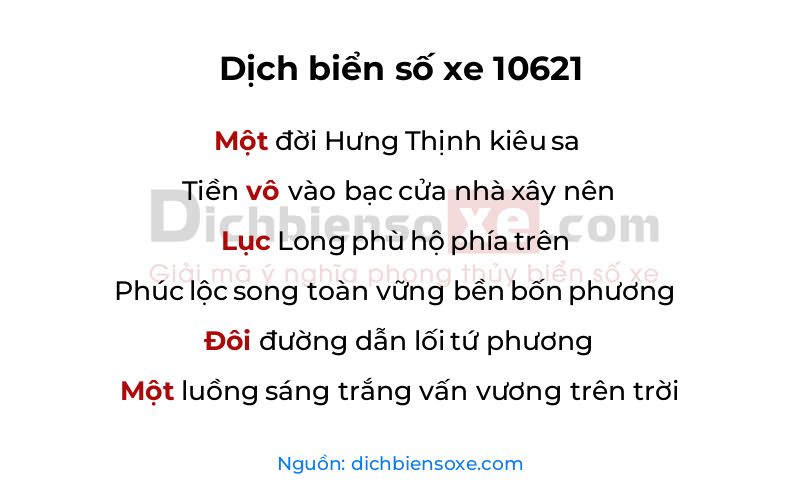 Dịch thơ biển số 10621