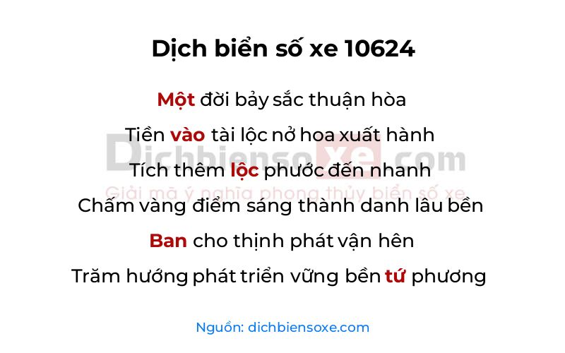 Dịch thơ biển số 10624