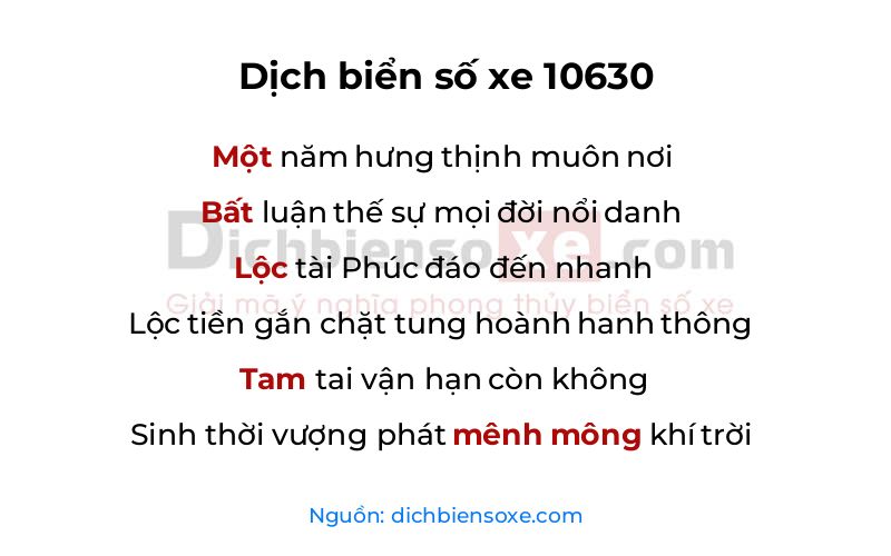 Dịch thơ biển số 10630