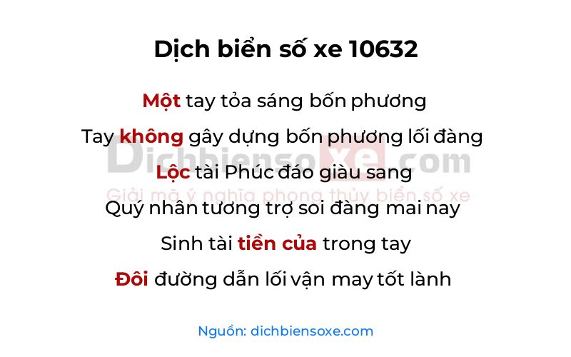 Dịch thơ biển số 10632