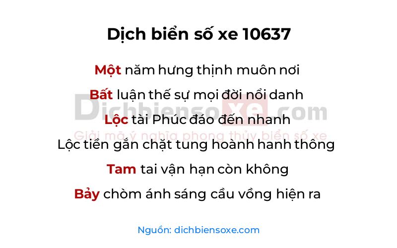 Dịch thơ biển số 10637