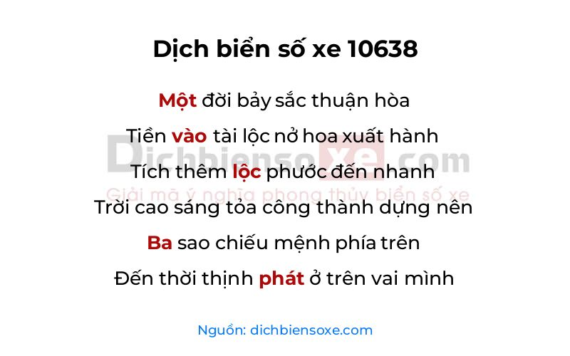 Dịch thơ biển số 10638