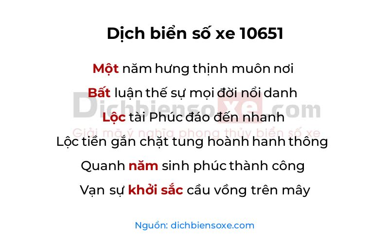 Dịch thơ biển số 10651