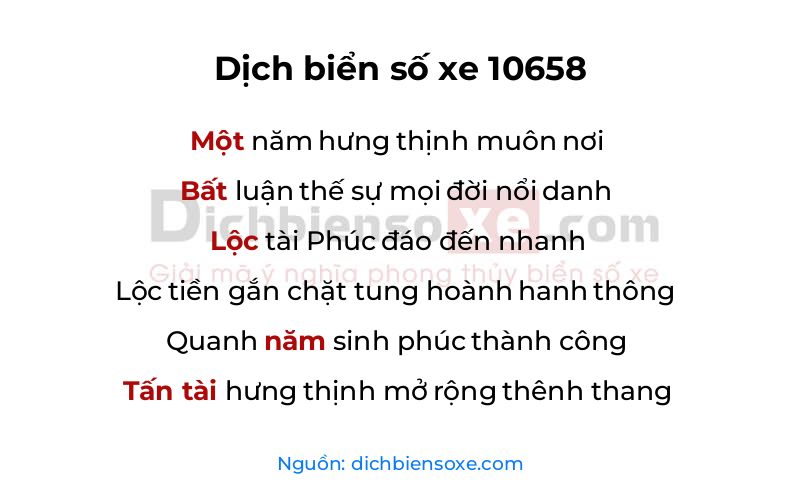 Dịch thơ biển số 10658
