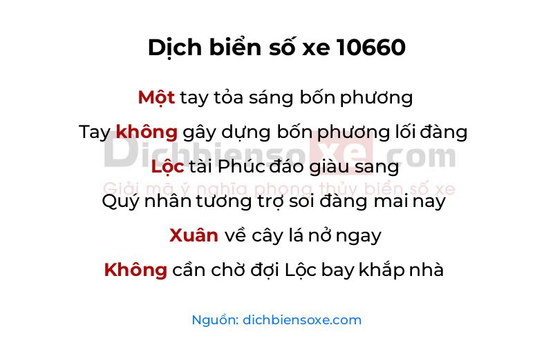 Dịch thơ biển số 10660