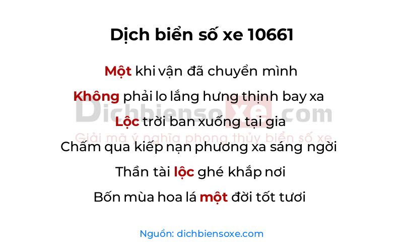 Dịch thơ biển số 10661