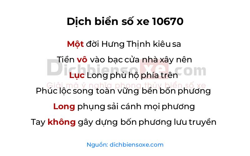 Dịch thơ biển số 10670