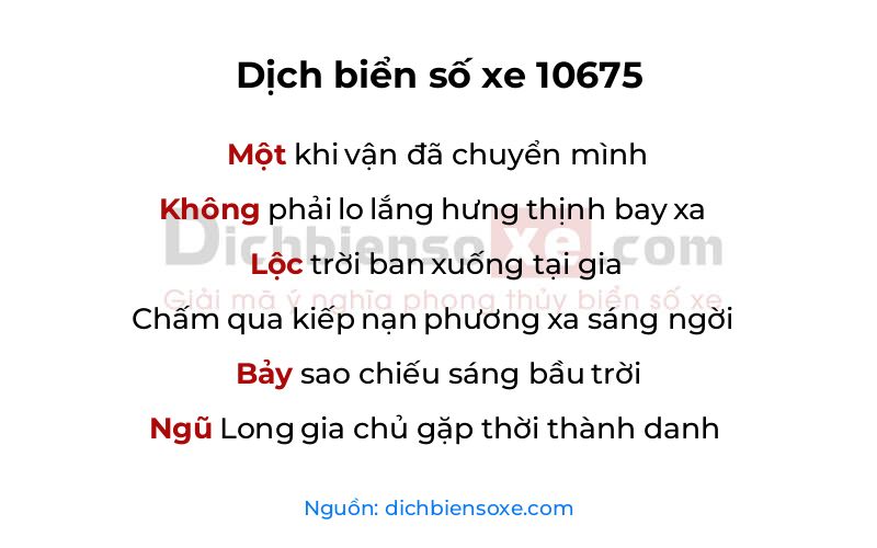 Dịch thơ biển số 10675