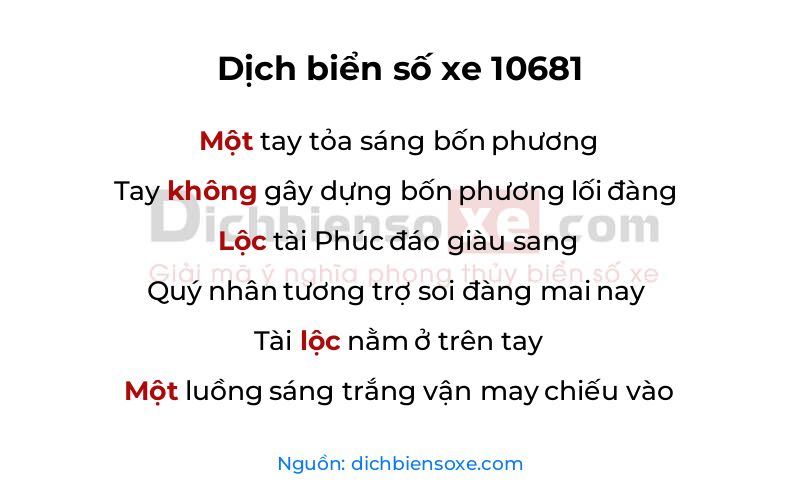 Dịch thơ biển số 10681