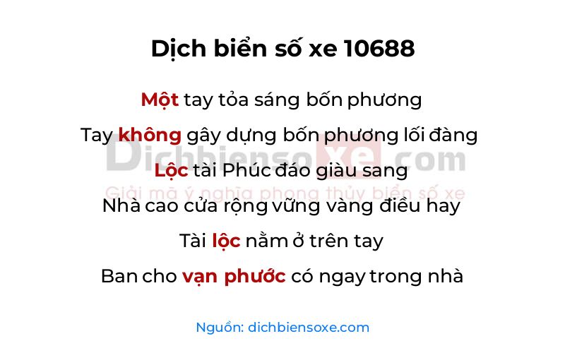 Dịch thơ biển số 10688