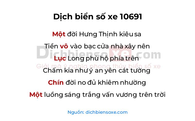 Dịch thơ biển số 10691