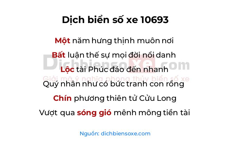 Dịch thơ biển số 10693