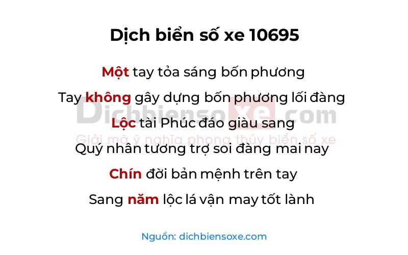 Dịch thơ biển số 10695