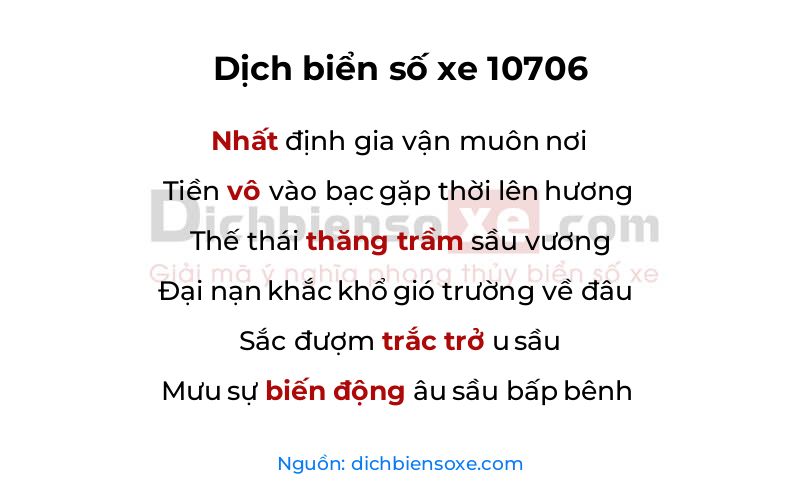 Dịch thơ biển số 10706