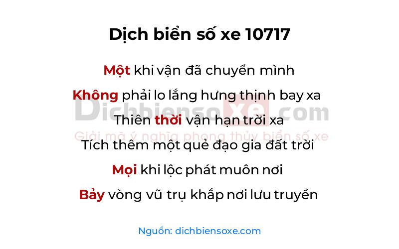 Dịch thơ biển số 10717